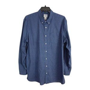 LL Bean Mens Shirt Size Button Down xl-Tall Blue Checker Long Sleeve Pockets